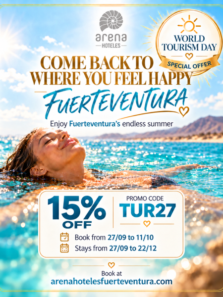 SPECIAL TOURISM DAY OFFER – 15% discount