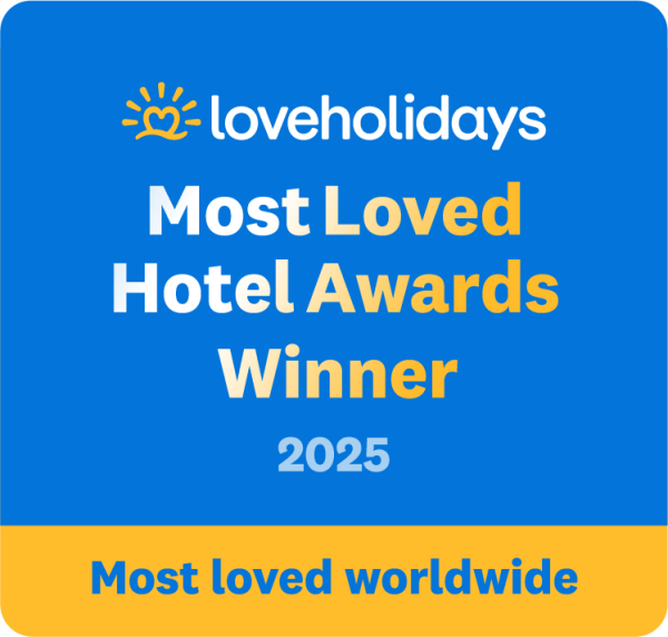 Love Holidays Most Loved Hotel Awards Winner 2025 badge